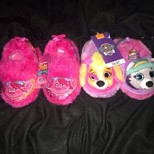 Set of Trolls & paw patrol slippers